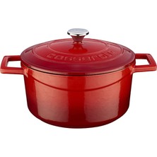 Delixa Metal Döküm Yuvarlak Tencere, 20 Cm, Kırmızı