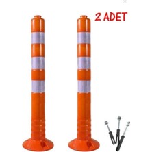 Esnek Plastik Yol Şerit Ayırıcı, Trafik Dubası, Reflektifli, 75CM, 2 Adet