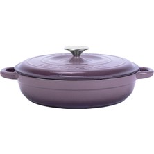 Delixa Döküm Yuvarlak Çok Amaçlı Yayvan Tencere New Heritage Serisi ÇAP(Ø)28CM. Mor