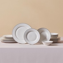 Delixa Rebeca Porselen 24 Parça 6 Kişilik Yemek Takımı Platin