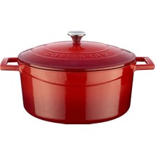 Delixa Metal Döküm Yuvarlak Tencere, 24 Cm, Kırmızı