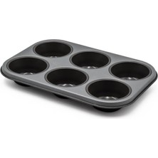 Delixa 6'lı Muffin Kalıbı Gri