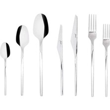 Delixa Jumbo 5100 Quartz 12 Kişilik 84 Parça Çatal Kaşık Bıçak Takımı, Gri