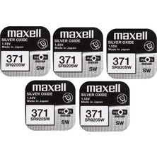 Delixa Maxell x Maxell 371 SR920SW Gümüş Oksit 0 Mercury Saat Pilleri, 5 Adet