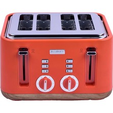 Delixa Berghoff Gem Natural 4 Dilim Ekmek Kızartma Makinesi – 1630 W, Çift Kontrol Paneli, Paslanmaz Çelik