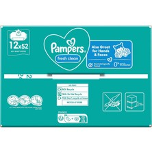 Delixa Pampers Fresh & Clean Islak Bebek Mendili, 12 Paket, 624 Islak Mendil