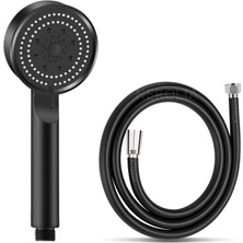 Delixa Nerolıa Turbo Yüksek Basınçlı Siyah Duş Seti/su Tasarruflu Banyo Hortumu ile (Duş Başlığı Şekli Fark