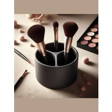 Delixa Makyaj Fırçası Tutucu, 3 Bölmeli Organizatör, Gri