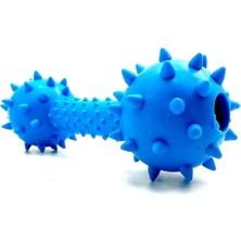 Delixa Tasma Market Ödül Maması Saklama Hazneli Tartar Önleyici Dumbell Köpek Oyuncağı Mavi