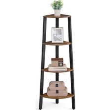 Delixa Köşe Rafı, Ayaklı Raf, Kitaplık, 4 Raflı Merdiven Rafı, Kolay Montaj, Sağlam Çelik Çerçeve, Oturma O