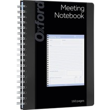 Delixa Oxford Toplantı Defteri, Tarihsiz, Özelleştirilebilir Çalışma Notları, Spiral Ciltli, Siyah Kapak, A