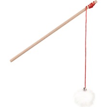 Delixa X-Perk Ahşap Zilli Kedi Oynatma Oltası Kedi Olta Kedi Oyuncak Ponponlu