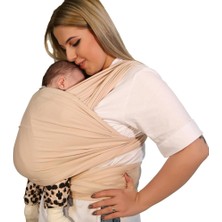 Delixa Esnek Wrap Sling Bebek Taşıma Şalı Birinci Sınıf Pamuk Kumaş Sling Kanguru (Bej)
