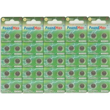 Delixa 50 x AG13 LR44 1,5 V Poundmax Alkalin Düğme Pil
