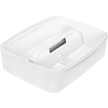 Delixa Leitz Mybox Kulplu Geniş Düzenleme Aparatı, Plastik, Beyaz, 53220001