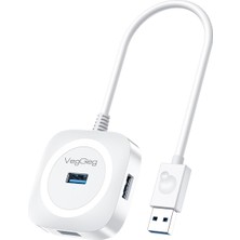 Delixa Veggieg 4 Port USB 3.0 Çoklayıcı Hub Beyaz