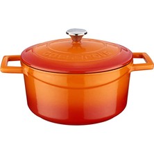 Delixa Metal Döküm Yuvarlak Tencere, 20 Cm, Turuncu