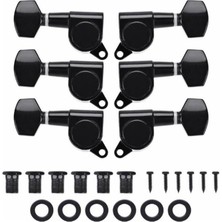 Delixa Ab1-Bk Akustik Gitar Kaliteli Burgu Takımı Yedek Parça Siyah Renk