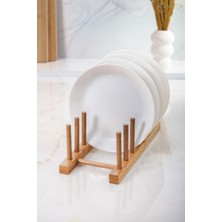 Delixa Bambu Çok Amaçlı Düzenleyici Stand, Mutfak Tezgah Üstü Tabak, Tencere Kapağı Yerleştirme Standı 5 Bö