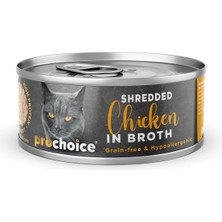 Delixa Prochoice Deluxe Shredded, Tahılsız, Hipoalerjenik, Tiftiklenmiş Tavuk Etli Yaş Kedi Maması, 70 gr x