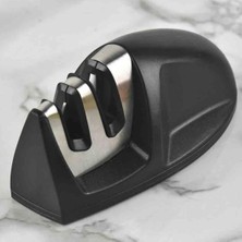 Delixa 2 Aşamalı Seramik Bıçak Bileyici, Manuel Mutfak Bıçağı Keskinleştirici, Siyah