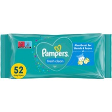 Delixa Pampers Fresh & Clean Islak Bebek Mendili, 1 Paket, 52 Islak Mendil