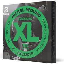 Delixa D'addario EXL220TP (2 Set) Bas Gitar Tel Seti, Xl, 40-95, Long Scale,