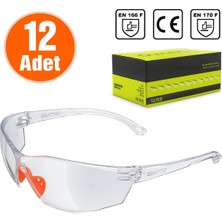 Güvenlik Gözlüğü Çapak Koruyucu, Şeffaf, 12'li Paket