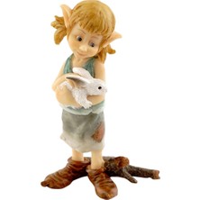 Delixa Top Collection Minyatür Peri Bahçesi ve Teraryum Peri Sarılan Tavşan Figürü