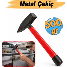 Badem10 (1 Adet) Çelik Kamyoncu Çekici Metal Saplı Çekiç 27 cm Yarım Kilo 500 gr Çivi Çakma Sökme