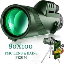 Özbience 80X100 Hd Zoom Tek Göz Dürbün, Taşınabilir, Uzun Menzilli Monoküler