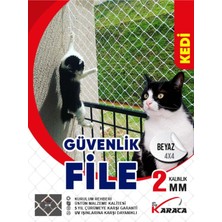 Kedi Güvenlik Filesi 1.7X2M, 4x4 Gözenekli, 2mm Ip, Montaj Malzemeleri