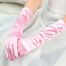 River World Rengi Pembe Saten Parlak Uzun Boy Eldiven