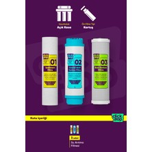 Click Flop 3'lü Su Arıtma Ön Filtre Seti, Açık Kasa Cihazlar ile Uyumlu