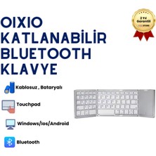 Hzl Katlanabilir Beyaz Her Cihaza Bluetooth İle Uyumlu Portatif  Taşınabilir Dokunmatik Mini Klavye