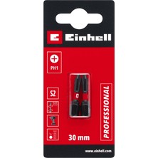 Orijinal Einhell Çift Torsiyonlu Darbeli Bit Seti, 2 Parça, 30 mm, PH1 (S2 Çelik, Yüksek Dayanıklılık, Çift Torsiyon Etkisi, Kırmızı Renk Halkası, C 6.3 Sap) - 49132010