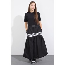 Cansın Mini Siyah Şerit Desenli Kız Çocuk Balon Etek  23556