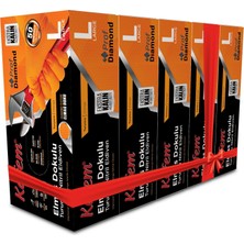 Kafem Prof Dia Ekstra Kalın Turuncu Nitril Eldiven Elmas Dokulu L 50 Adet x 5 Paket