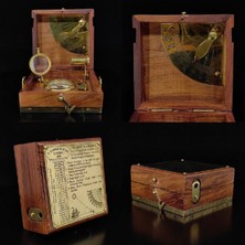 Özbience El Yapımı Ahşap Kutu Içinde Pirinç Pusula, Şık ve Zarif Tasarım