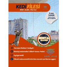 1.5X11 2mm Balkon Filesi Kedi Güvenlik Seti Montaj Kılavuzlu Hediye