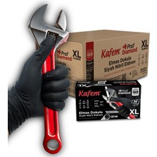 Kafem Prof Dia Ekstra Kalın Siyah Nitril Eldiven Elmas Dokulu Xl 50 Adet x 20 Paket - Koli