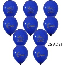 Pandoli Hoş Geldin Ya Şehr-I Ramazan 11 Ayın Sultanı Yazılı Latex Balon 25 Adet Koyu Mavi Lacivert Renk