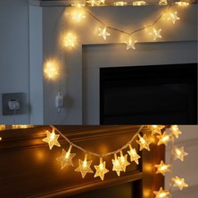 Pandoli Ramazan 4x4 cm Yıldız Gün Işığı 20 Ampullü Elektrikli Sabit Yanan LED Işık 3 mt Yılbaşı