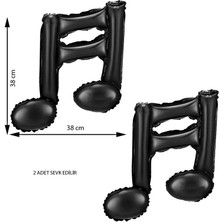 Pandoli Retro Disco Note Nota Işareti Müzik Temalı Siyah Renk Folyo Balon 1 Adet