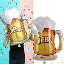 Pandoli Retro Disco Cheers Şerefe Bira Bardağı Şekilli Oktoberfest Folyo Balon 1 Adet