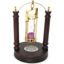 Özbience Şık Pirinç Kum Saati ve Pusula Dekoratif Seti