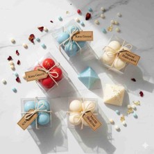 Neyşeligül Hediyelik Mini Bubble Mum Seti - Kına, Sünnet, Mevlüt ve Nikah Için Şeffaf Kutulu & Etiketli - 100 Adet