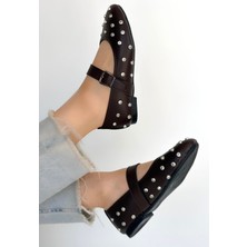 Kendim Fashion Ritta Kahverengi Cilt Kemerli Babet Ayakkabı