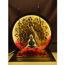 Fortis Tasarım Anicca Zen Sakinlik Tapınağı LED Işıklı Tütsülük Geri Akış Tütsülü Gece Lambası