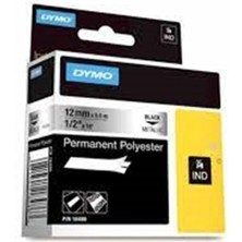 Dymo 18508DMO Rhinopro Sabitpolyester Şerit 9mmx5,5m Şeffaf-Siyah